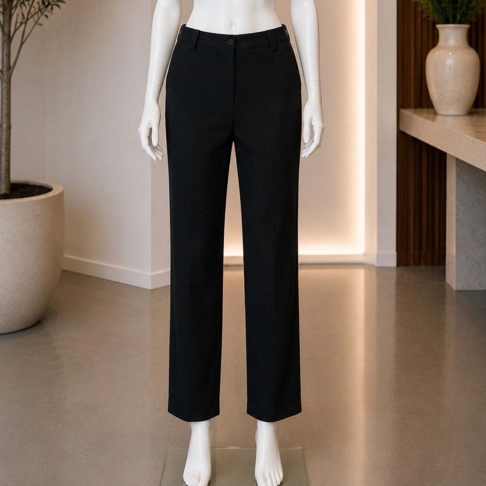 Coldwater Creek Womens Moleskin Pants Black Soft Tapered Leg Size 14